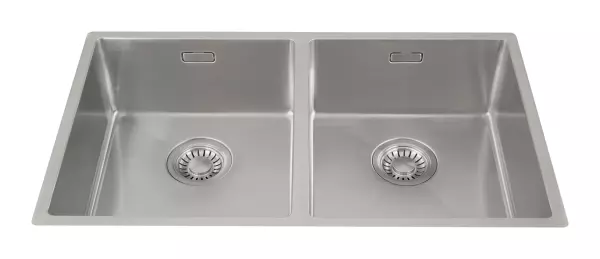 Lorreine LOR3434R Luxury stainless steel double kitchen sink 3434cm flush-mounted undermount and inset 1150178232