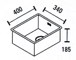 ABK Bingara stainless steel sink 34x40cm flush-mounted, undermount, and surface-mounted 34FVI