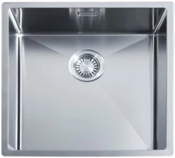 ABK Bingara square stainless steel sink 46x46cm flush mount, undermount, and top mount BIN46FVI