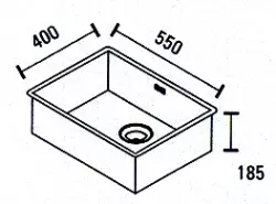 ABK Bingara stainless steel sink 55x40cm flush-mount, undermount, and top-mount BIN55FVI