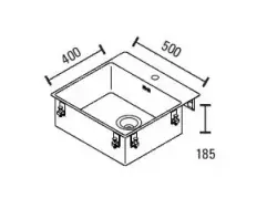 ABK Bingara stainless steel sink 50x40cm with tap hole bench flush-mounted C1BIN05FVI