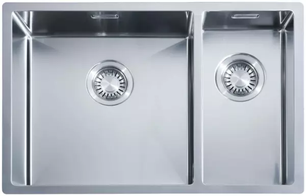 ABK Bingara large one and a half 1.5 stainless steel sink 40x40 + 20x40 cm flush mount undermount and top mount BIN4020FVI