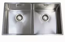 ABK Bingara double stainless steel sink 34x40+34x40 cm for flush-mount, undermount, and top-mount installation BIN3434FVI