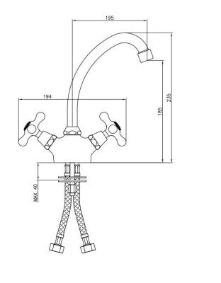 Old Fashion Single hole mixer Bronze V1900