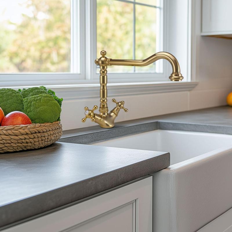 PB Old Fashion Single hole kitchen faucet Brass V1910