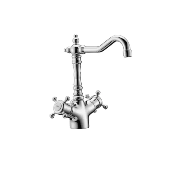 Huber Victorian Thermostatic Washbasin Mixer Chrome-Gold VTT520107G