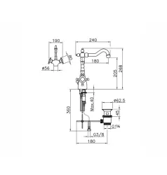 Huber Victorian Thermostatic Washbasin Mixer Stainless Steel VTT520102A