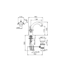 Huber Victorian Washbasin Mixer Stainless Steel VT0005102A