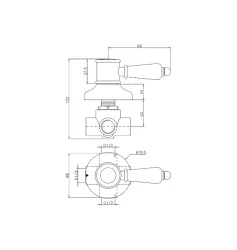 Huber Victorian 2-outlets diverter stainless steel 653.VT01H.NS