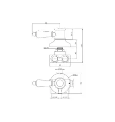 Huber Victorian 3-outlets Diverter Chrome-Gold VT0002707G