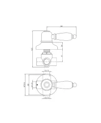 Huber Croisette diverter valve Bronze 1/2 653.CS01H.BA