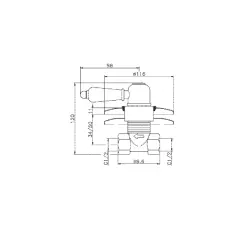 Huber Croisette Built-in Stop Valve Bronze CS00031027