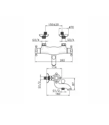 Huber Victorian Thermostatic Bath Mixer Stainless Steel VTT270102A