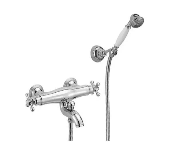 Huber Croisette Thermostatic bath mixer with shower set Bronze CSD2701027