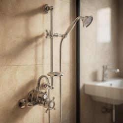 Huber Victorian Thermostatic shower mixer with sliding bar Chrome 190R.VT01H.CR