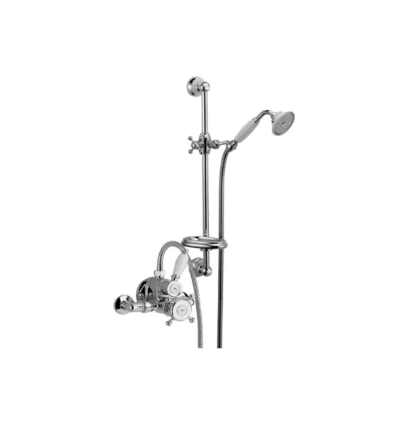 Huber Victorian Thermostatic shower mixer with sliding bar Chrome 190R.VT01H.CR