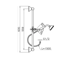 Huber Victorian Slide Rail Set Bronze 62.03H.BA