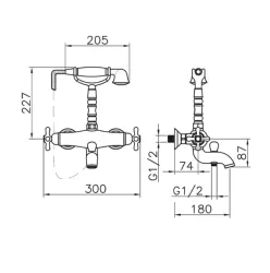 Huber Croisette Thermostatic bath mixer Chrome CST3301021