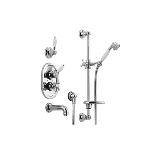 Huber Croisette Built-in Thermostatic Bath/Shower Set Chrome 914.CS01H.CR