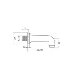 Huber Nostalgic Bath Spout 3/4 Chrome 64.04.CR