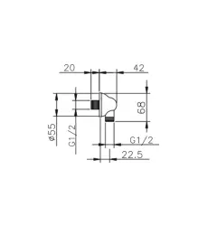 Huber Croisette Connection elbow for shower Gold 67.02H.AG 