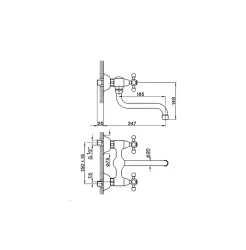 Cisal Arcana Ceramic nostalgic wall kitchen faucet Chrome AC00040021