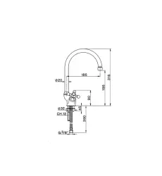 Cisal Arcana Ceramic nostalgic kitchen faucet Chrome AC00053021