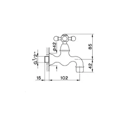 Cisal Arcana Ceramic Wall Fountain Tap Chrome AC00152021