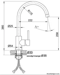 Lorreine Mersey kitchen faucet completely stainless steel with swivel spout 1154021752