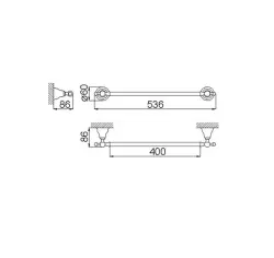 Huber Croisette Classic Towel Holder 40cm Chrome 4012.01H.CR