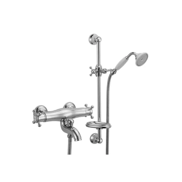 Huber Victorian Thermostatic Bath Mixer with Sliding Bar Gold VTS270102G