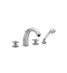 Huber Croisette 4-hole bath rim mixer Thermostatic Chrome/Gold CST760107G