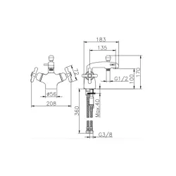 Huber Croisette Thermostatic bath mixer Chrome CST6201021