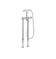 Huber Croisette Thermostatic floor-mounted bath mixer Chrome/Gold CST390107G