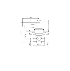 Huber Croisette Built-in Stop Valve Chrome/Gold CS0003137G