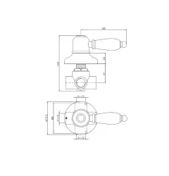 Huber Croisette diverter valve Chrome/Gold 1/2 653.CS01H.CA