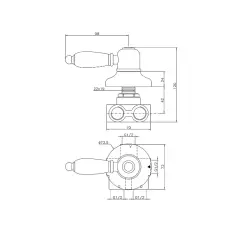 Huber Croisette Diverter valve Chrome/Gold CS0002707G