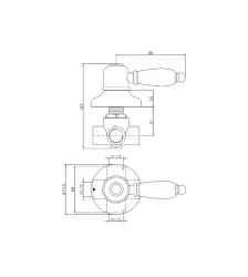 Huber Croisette diverter valve Gold 653.CS01H.AG