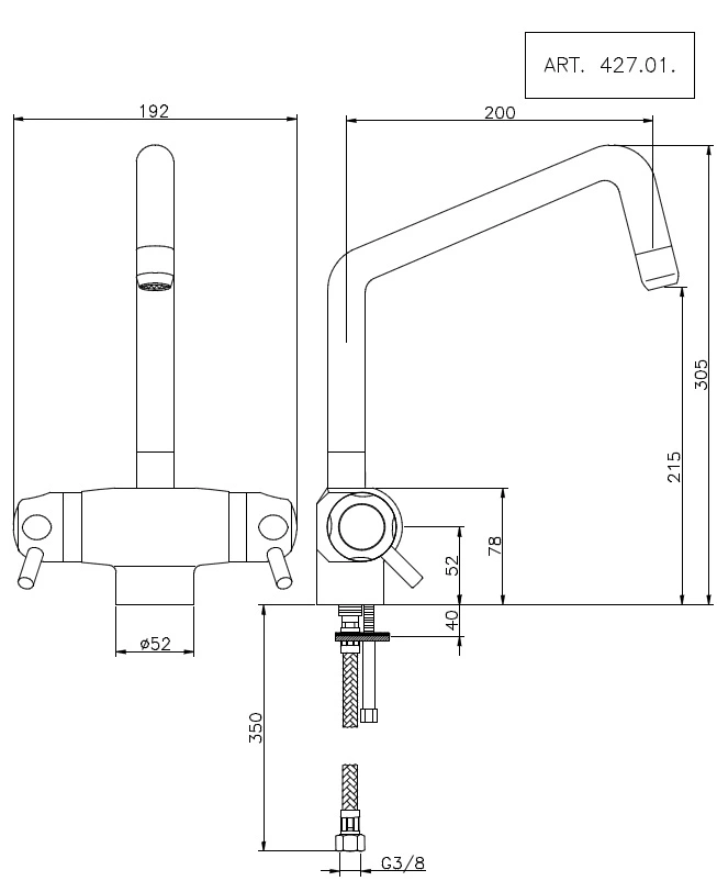 Huber Clinic Plus thermostatic kitchen faucet chrome CPT6501021