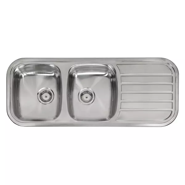 Reginox Regent 30 LUX KGOKG double kitchen sink with drainer Inset B1890RLU08GDS