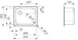 Reginox R18 2330 OSK Small Stainless Steel Kitchen Sink Inset B0609RLU02GDS