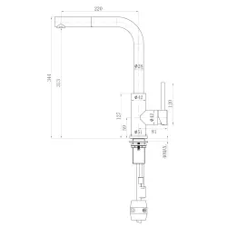 Lorreine Tweed kitchen faucet completely stainless steel with pull-out spout 1155047732