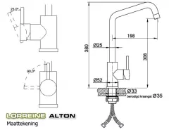 Lorreine Alton kitchen faucet completely stainless steel with swivel spout 1155047742