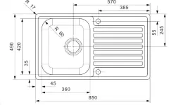 Reginox Centurio 10 stainless steel small stainless steel kitchen sink with drain section flush-mounted B49S3LLU06GDS