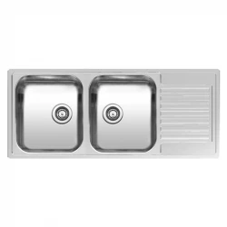 Reginox Centurio 30 double stainless steel kitchen sink with drainer flush-mounted B49S6LLU08GDS.9