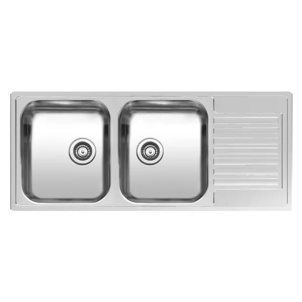 Reginox Centurio 30 double stainless steel kitchen sink with drainer flush-mounted B49S6LLU08GDS.9