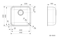 Reginox IB 4040 stainless steel kitchen sink undermount flush-mounted and inset 40x40 1155087572