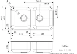 Reginox Halifax double kitchen sink flush-mounted B09F1LLU08GDS