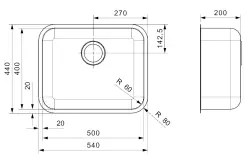 Reginox IB 5040 stainless steel kitchen sink flush-mounted and undermount 50x40 1156277922