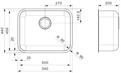 Reginox Kitchen Sink IB 5040 316 KG-CC Clean Care Stainless Steel Kitchen Sink B38I5LLU05GDS